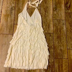 Cream dress ties at neck so soft